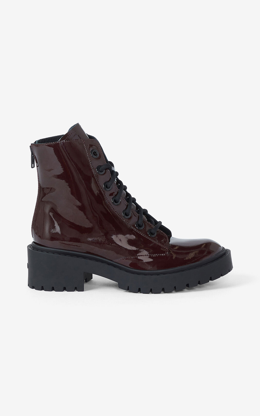 Kenzo Pike lace up Kožne ankle Čizme Ženske - Bordo - Hrvatska FMDWIR806